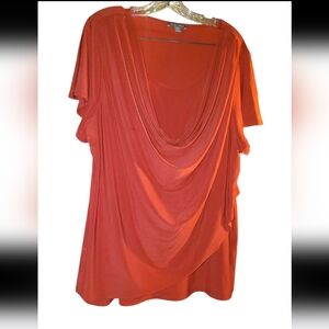 Roz & Ali Women's Red Drape Top